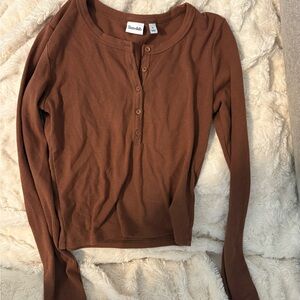 Aritzia Brown Long Sleeve Top